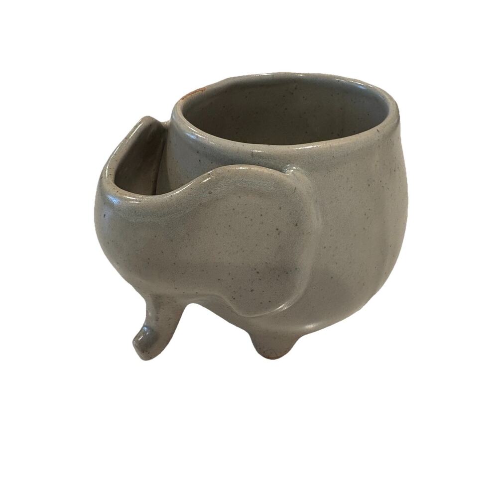 Urban Outfitters Home Elephant Mug Grey Stoneware Tea Coffee Mug Planter